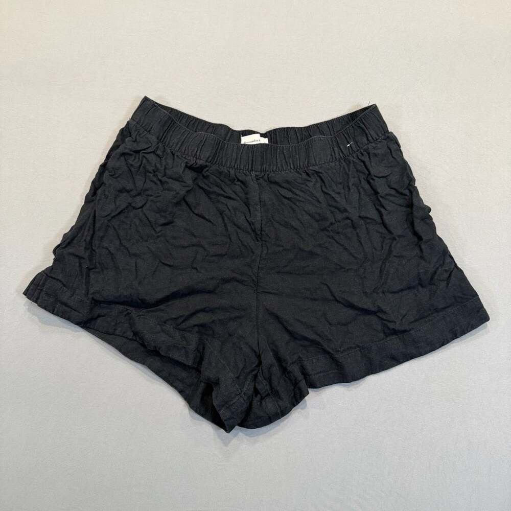 Abercrombie & Fitch Shorts Size L Black Elastic Waist Casual